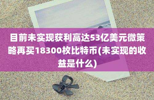 目前未实现获利高达53亿美元微策略再买18300枚比特币(未实现的收益是什么)