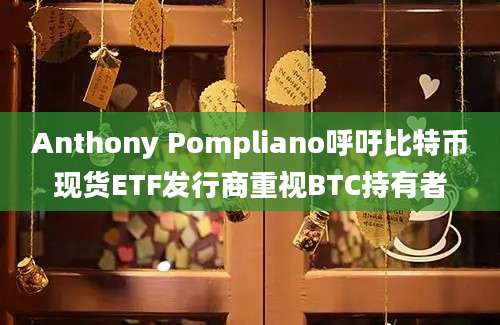 Anthony Pompliano呼吁比特币现货ETF发行商重视BTC持有者