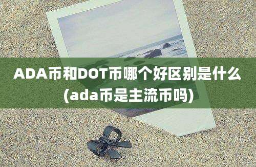 ADA币和DOT币哪个好区别是什么(ada币是主流币吗)