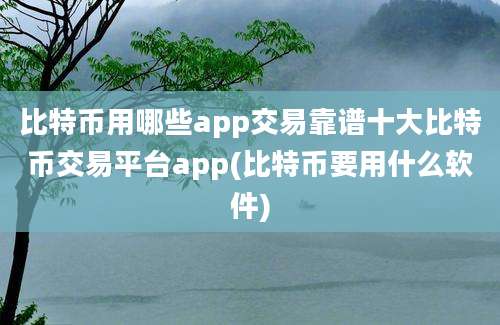 比特币用哪些app交易靠谱十大比特币交易平台app(比特币要用什么软件)