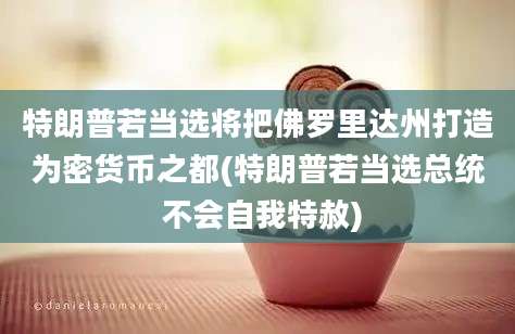 特朗普若当选将把佛罗里达州打造为密货币之都(特朗普若当选总统 不会自我特赦)