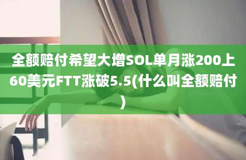 全额赔付希望大增SOL单月涨200上60美元FTT涨破5.5(什么叫全额赔付)