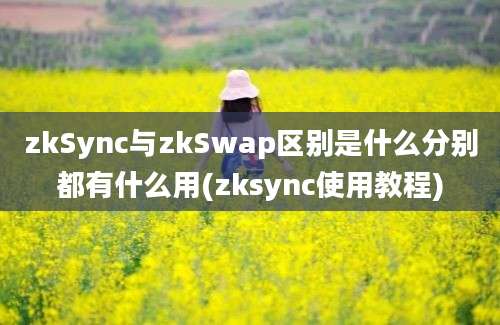 zkSync与zkSwap区别是什么分别都有什么用(zksync使用教程)