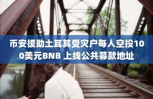 币安援助土耳其受灾户每人空投100美元BNB 上线公共募款地址