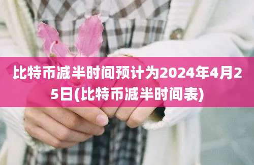 比特币减半时间预计为2024年4月25日(比特币减半时间表)