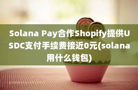 Solana Pay合作Shopify提供USDC支付手续费接近0元(solana用什么钱包)