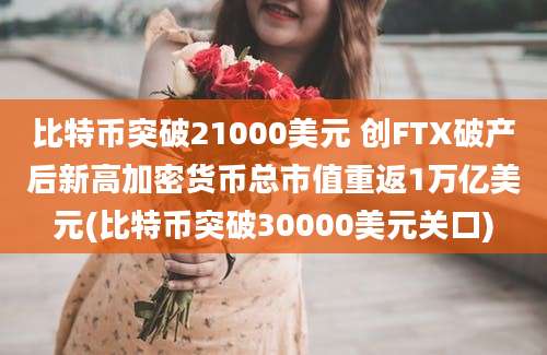 比特币突破21000美元 创FTX破产后新高加密货币总市值重返1万亿美元(比特币突破30000美元关口)