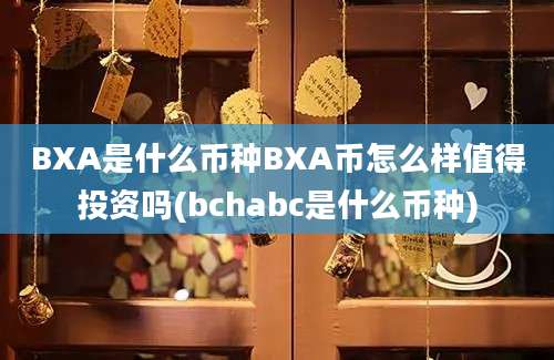 BXA是什么币种BXA币怎么样值得投资吗(bchabc是什么币种)