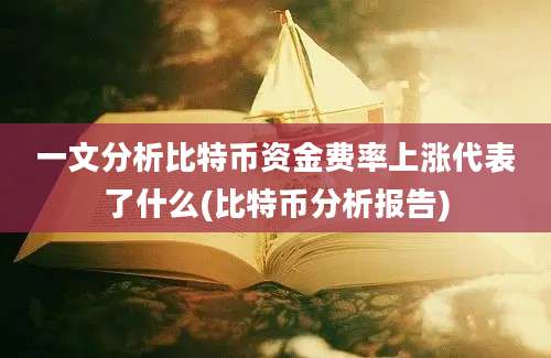 一文分析比特币资金费率上涨代表了什么(比特币分析报告)