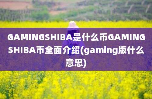 GAMINGSHIBA是什么币GAMINGSHIBA币全面介绍(gaming版什么意思)