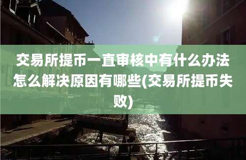 交易所提币一直审核中有什么办法怎么解决原因有哪些(交易所提币失败)