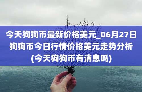 今天狗狗币最新价格美元_06月27日狗狗币今日行情价格美元走势分析(今天狗狗币有消息吗)