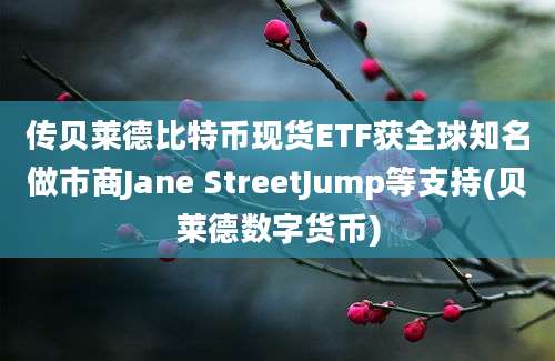 传贝莱德比特币现货ETF获全球知名做市商Jane StreetJump等支持(贝莱德数字货币)