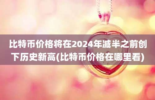 比特币价格将在2024年减半之前创下历史新高(比特币价格在哪里看)