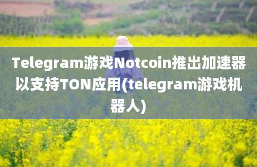 Telegram游戏Notcoin推出加速器以支持TON应用(telegram游戏机器人)