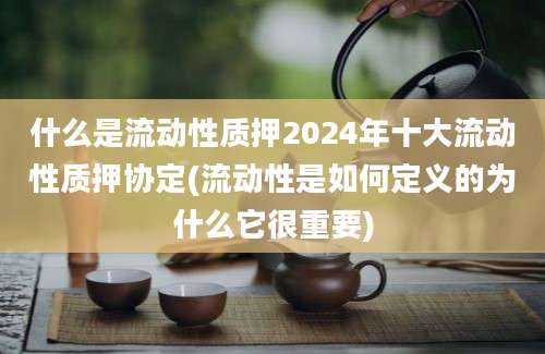 什么是流动性质押2024年十大流动性质押协定(流动性是如何定义的为什么它很重要)