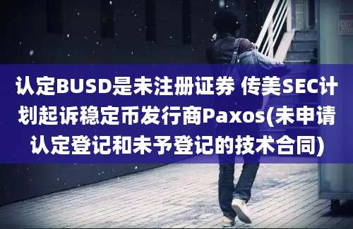 认定BUSD是未注册证券 传美SEC计划起诉稳定币发行商Paxos(未申请认定登记和未予登记的技术合同)